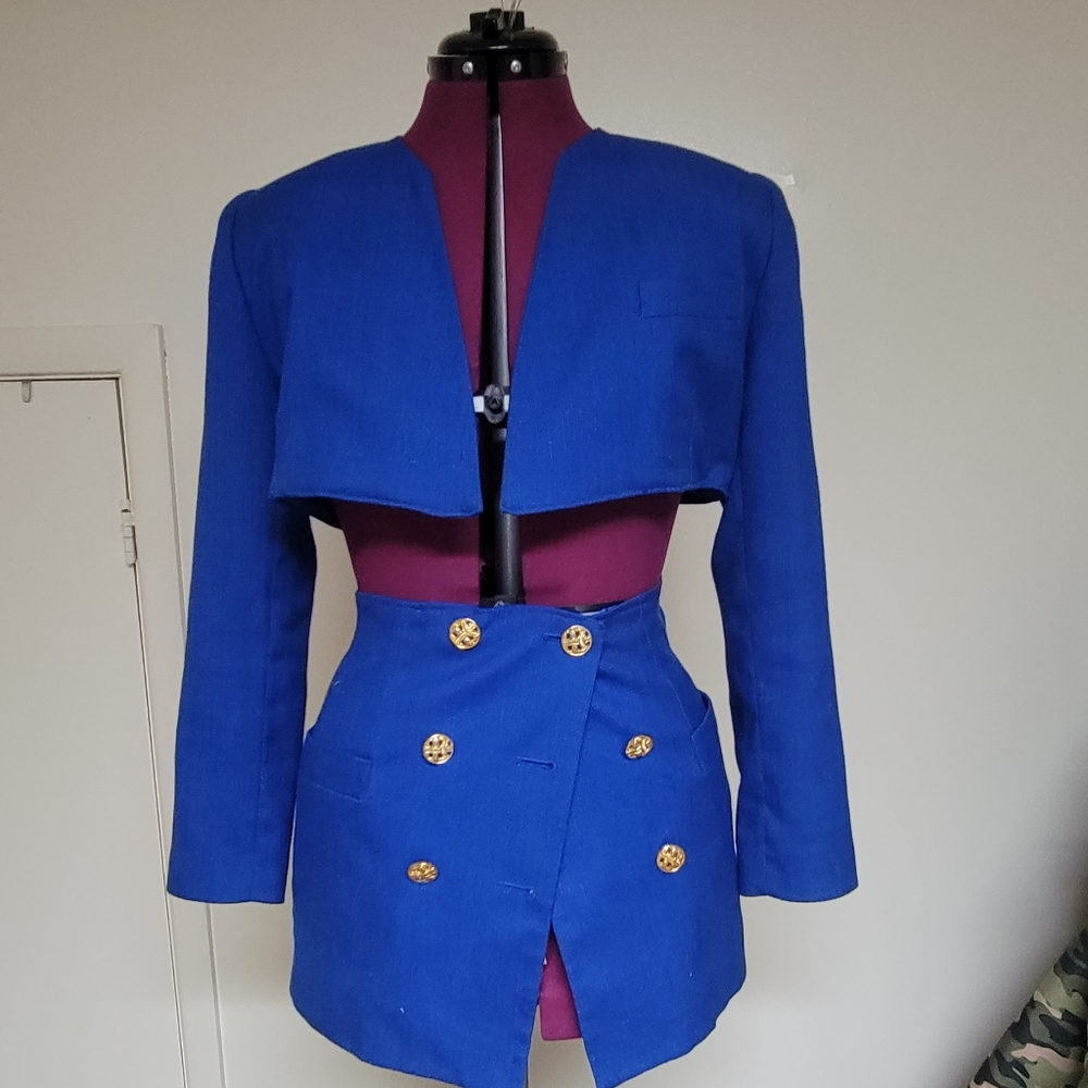 Royal blue 2 piece blazer set